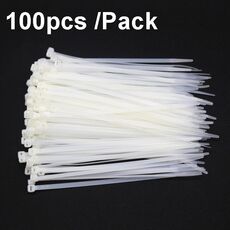 100 pz/pacco 8x450mm Standard Nazionale 7.6mm di Larghezza Fascette per cavi in Nylon autobloccanti Fascette per cavi in plastica (Bianco)