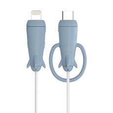 Protezione linea dati per iPhone Protezione avvolgicavo per caricabatterie USB tipo C, specifiche: microcefalia + fascia per la testa piccola Azzurro
