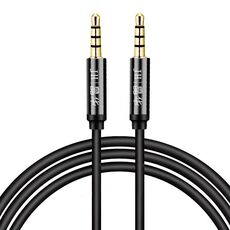 Cavo audio JINGHUA Cavo adattatore audio AUX da maschio a maschio da 3,5 mm, lunghezza: 1,2 m (4 nodi nero)