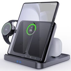 Caricabatterie wireless 3 in 1 per auricolari e smartwatch Samsung Galaxy Z Fold per telefoni cellulari (nero)