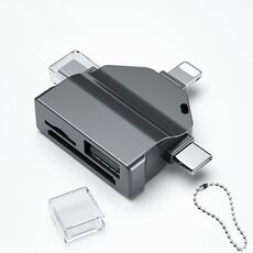 Lettore di schede OTG multifunzione 7 in 1 per iPhone / telefoni Android / Huawei / laptop (nero)