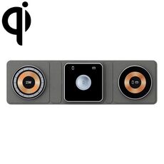 Caricabatterie wireless XH-X8 15W 3 in 1 mini magnetico pieghevole per cellulare con orologio (nero)