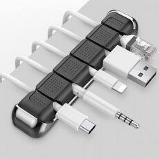 AhaStyle PT125 Lega di alluminio + Silicone Clip per cavo dati da tavolo con posizione a 5 fori (nero)