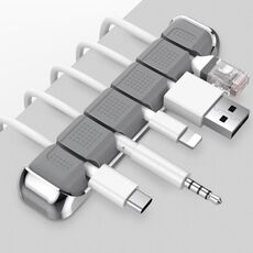 AhaStyle PT125 Lega di alluminio + Silicone Clip per cavo dati da tavolo con posizione a 5 fori (grigio)