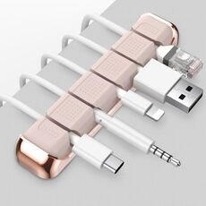 AhaStyle PT125 Lega di alluminio + Silicone Clip per cavo dati da tavolo con posizione a 5 fori (rosa)