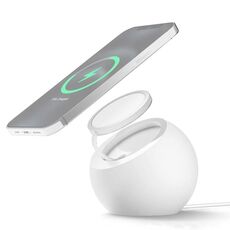 Porta caricabatterie magnetico Magsafe in silicone per iPhone 12 Series (bianco)