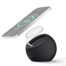 Porta caricabatterie magnetico Magsafe in silicone per iPhone 12 Series (nero)