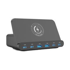 Caricabatterie multiporta da 160 W 4 x Type-C + 2 x USB Supporta la ricarica wireless QI (spina AU)