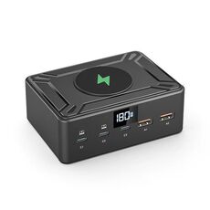 Display LED da 190 W, 3 porte Type-C + 2 porte USB, supporto caricabatterie wireless QI (spina UK)
