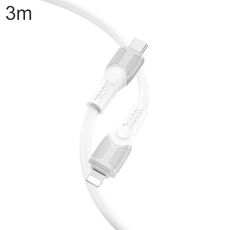 Cavo dati di ricarica USB-C/tipo-C a 8 pin Big Bull PD hoco X106, lunghezza: 3 m (bianco)