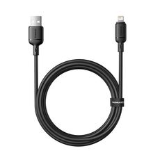 Cavo di ricarica rapida Baseus Silky Series 2m 2.4A USB a 8 pin (nero)