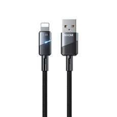 Cavo dati di ricarica rapida USB a 8 pin WK WDC-36i con spegnimento intelligente da 1 m, 2,4 A (nero)