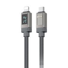 Cavo dati di ricarica rapida da tipo C a 8 pin con display digitale intelligente WK WDC-40 da 1,2 m PD27W (nero grigio)