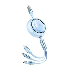 Cavo dati retrattile WK WDC-18 Star Series 1,2 m 100 W USB a 8 pin / Tipo C / Micro USB (blu)