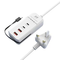 5 in 1 2 x PD 66W, 2 x USB Caricabatterie rapido Presa di alimentazione intelligente, lunghezza: 1 m (spina UK)