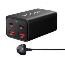 2A2C-100W GaN Pro 100W USB x 2, Caricabatterie rapido USB-C / Type-C x 2, Tipo di spina: spina UK (nero)