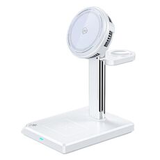 WK WP-U176 15W 4 in 1 Supporto di ricarica wireless con raffreddamento magnetico (bianco)