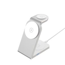 SW18 Caricabatterie wireless magnetico in metallo 3 in 1 (argento)