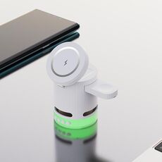 H61 15W 4 in 1 multifunzionale pieghevole caricabatterie wireless altoparlante Bluetooth (bianco)