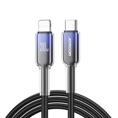 Cavo dati di ricarica rapida serie JOYROOM S-A42 Crystal Clear, cavo da tipo C a 8 pin, lunghezza: 1,2 m (nero)