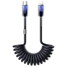 JOYROOM S-A43 Cavo dati di ricarica rapida a spirale USB-C/Tipo-C a 8 pin da 30 W, lunghezza: 1,5 m (nero)