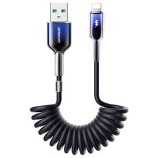 JOYROOM S-A43 Cavo dati di ricarica rapida a spirale USB 3A a 8 pin, lunghezza: 1,5 m (nero)