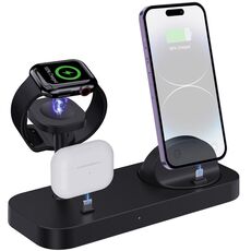 B25 Supporto di ricarica 4 in 1 a 8 pin per Apple Watch/AirPods (nero)
