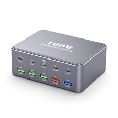 HW33 100W Type-C + USB 10-Port Desktop Caricabatterie rapido, tipo di spina: spina UK