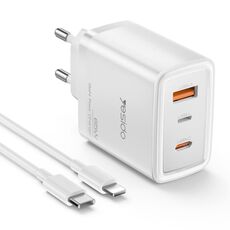 Yesido YC70 65W Tipo-C, USB, Caricabatterie rapido GaN inverso a 8 pin con cavo da Tipo-C a 8 pin (spina UE)