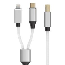 Cavo per stampante per strumenti MIDI 2 in 1 da tipo C e 8 pin a USB-B, lunghezza: 1 m, lunghezza: 1 m (bianco)