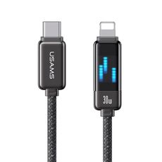 Cavo dati veloce USAMS SJ743 USB-C/Tipo-C a 8 pin in lega di zinco, lunghezza: 1,2 m (colore pistola)