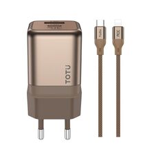 TOTUDESIGN HC-9 30W USB-A a Type-C GaN Caricabatterie rapido, spina: spina UE con cavo Type-C a 8 pin (oro)