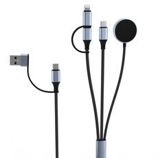 U33 1m PD100W USB-A / USB-C Cavo di ricarica rapida multifunzione All in 1 (nero grigio)