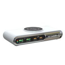 F9A 6 in 1 72W Caricabatterie intelligente multifunzionale con luce ambientale a LED, spina: spina USA