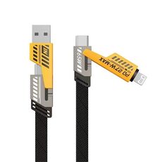 awei CL-226 65W USB/Type-C a 8 Pin/Type-C Cavo dati di ricarica rapida 4 in 1, lunghezza: 1 m (nero + giallo)