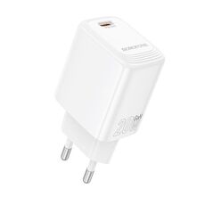Borofone BN26 Fuente PD20W Caricabatterie a porta singola tipo C, spina UE (bianco)
