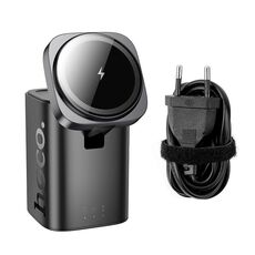 hoco CQ20A Clever PD 65W 6 in 1 Caricabatterie rapido wireless da tavolo, spina UE (nero)