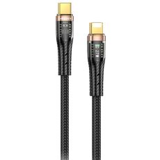 awei CL-229i Cavo di ricarica dati veloce da tipo C a 8 pin 27 W con treccia a chip, lunghezza: 1,2 m (nero)