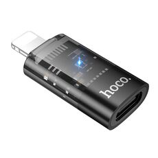 hoco UA36A 8 pin maschio a USB-C / tipo C femmina OTG adattatore trasparente (nero)