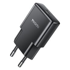 Yesido YC74 Caricabatterie da viaggio USB-C / Type-C ultrasottile da 30 W, spina UE (nero)
