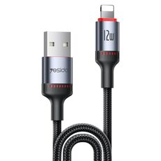 Cavo dati di ricarica Yesido CA130L 12W 2.4A USB a 8 pin, lunghezza: 2 m (nero)