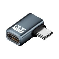 Adattatore USB4 2.0 Type-C da 240 W e 80 Gbps con funzionalità complete, modello: Side Bend (grigio)