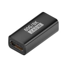 Adattatore USB4 2.0 Type-C da 240 W e 80 Gbps con funzionalità complete, modello: da femmina a femmina (nero)