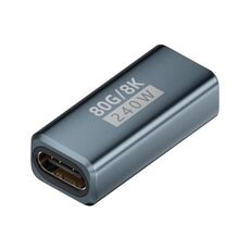 Adattatore USB4 2.0 Type-C da 240 W e 80 Gbps con funzionalità complete, modello: da femmina a femmina (grigio)