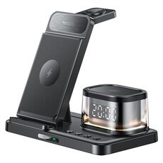 Yesido DS23 5 in 1 Stazione di ricarica rapida wireless con orologio multifunzione per telefoni Samsung / Orologi / EarPods (nero)