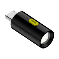 Torcia elettrica portatile da esterno con porta di tipo C, potenza ultra bassa 210-230 lumen, modello: tipo C maschio (nero)