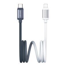 Cavo dati di ricarica rapida USAMS SJ757 da 30 W, tipo C a 8 pin, in lega di alluminio bicolore, lunghezza: 1,2 m (nero e bianco)