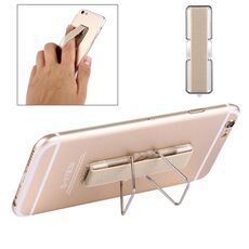 Supporto per mini adesivo universale regolabile 2 in 1 + impugnatura sottile, dimensioni: 7,3 x 2,2 x 0,3 cm, Per iPhone, Galaxy, Huawei, Xiaomi, LG, HTC e tablet (oro)