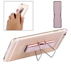 Supporto per mini adesivo universale regolabile 2 in 1 + impugnatura sottile, dimensioni: 7,3 x 2,2 x 0,3 cm, Per iPhone, Galaxy, Huawei, Xiaomi, LG, HTC e tablet (oro rosa)