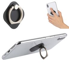 Supporto in metallo per telefono ad anello per iPad, iPhone, Galaxy, Huawei, Xiaomi, LG, HTC e altri smartphone (nero)